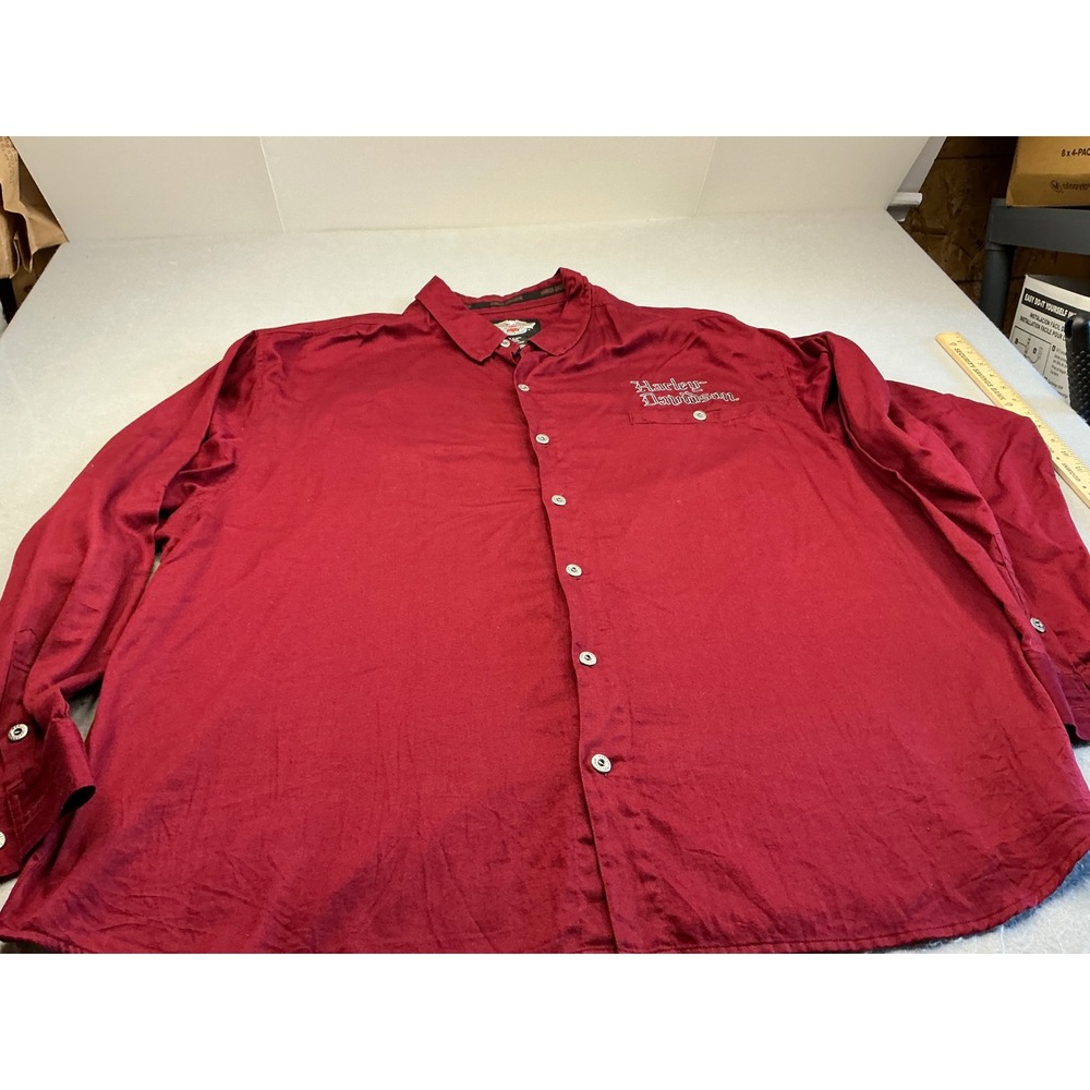 Harley-Davidson Vintage Button Down Shirt Knights of Open Road Dragon 3XL Red